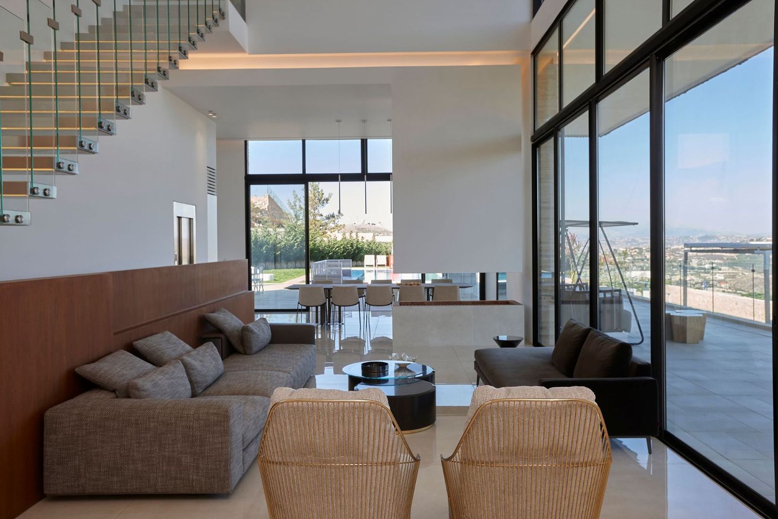 living volume toward the terrace and stair